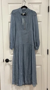 Shona Joy Kleid Größe Au 4/US 0 Lauren gerafftes Midikleid staubblau gebraucht, in einwandfreiem Zustand - Bild 1 von 21