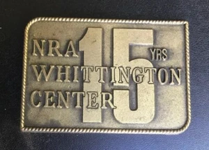 NRA Whittington Center 15 YR Commemorative  Bronze Belt Buckle NEW - Picture 1 of 4