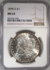 1898-O Silver Morgan Dollar NGC MS63 Coin AR485 - Picture 1 of 4