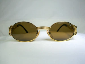 Castellani sunglasses oval Detective's Special gold plated men women NOS vintage - Picture 1 of 9