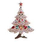 Rhinestone Christmas Tree Brooch Xmas Party Pin