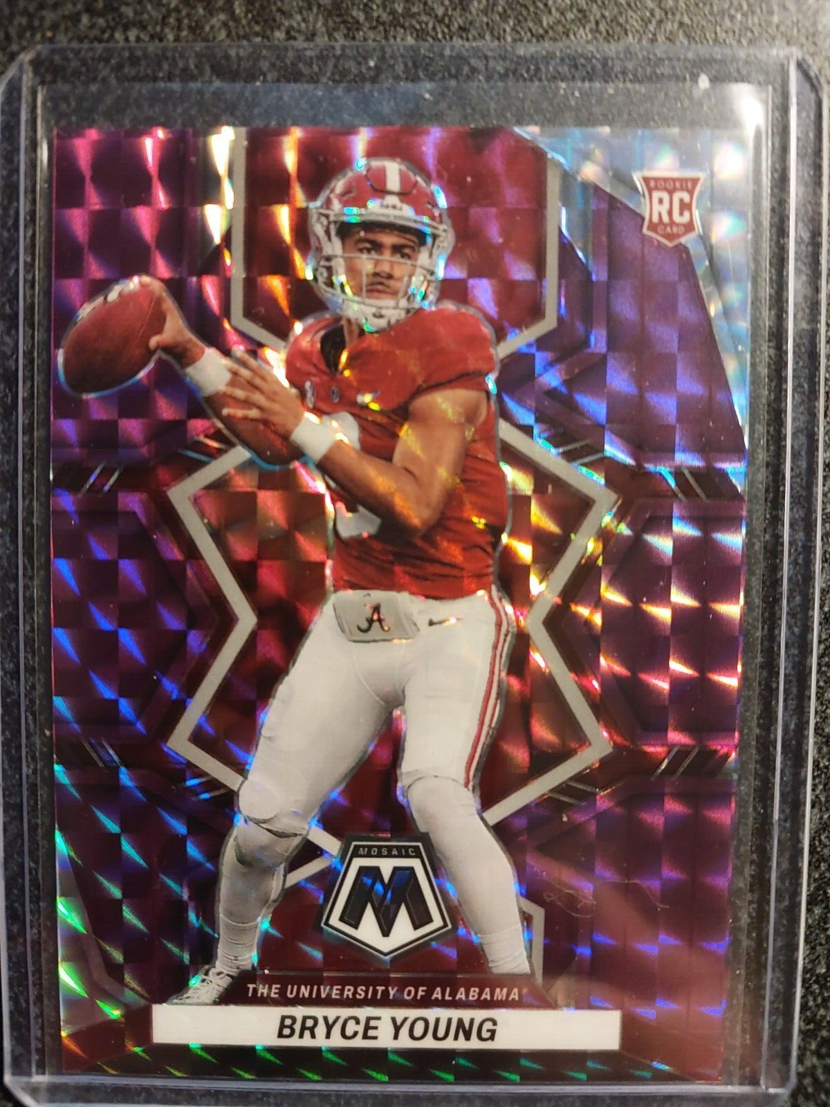 2023 Panini Mosaic Draft Base Mosaic Purple Bryce Young RC 05/49
