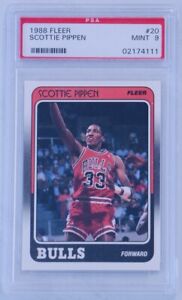 1988 Fleer Scottie Pippen Rookie RC #20 PSA 9 Mint HOF Chicago Bulls