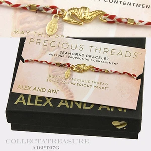 Auténtico brazalete Alex and Ani Seahorse Preciosus Threads 14kt GP - Imagen 1 de 1