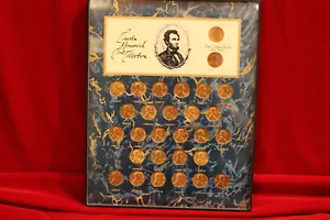 LINCOLN MEMORIAL CENT COLLECTION, APPENDIABITI DA PARETE CON CORNICE, QUADRO INCORNICIATO DA PARETE IN VETRO - Foto 1 di 4