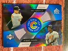2005 Upper Deck Reflections Dual GW Jersey Cal Ripken Jr. & Miguel Tejada /50