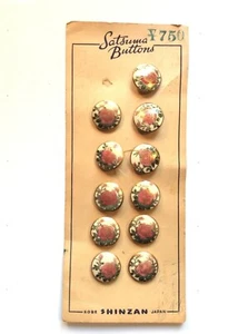 Satsuma Knöpfe handbemalt Blumenmuster 15/16" (11) - Bild 1 von 5