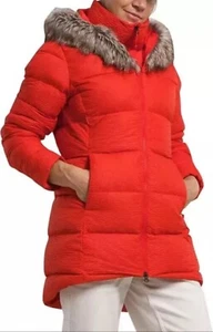 New The North Face Womens Dreamer Parkina 600-Down Winter Jacket Fiery Red Small - Picture 1 of 7