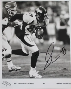 Dwayne Carswell 1994-06 Denver Broncos Liberty Signed 8x10 Autographed Photo - Picture 1 of 3