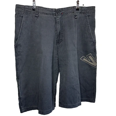 Volcom Shorts Men Size 38 Grey Surf Mid Rise Pockets Zip Fly 100% Cotton - Image 1 of 4