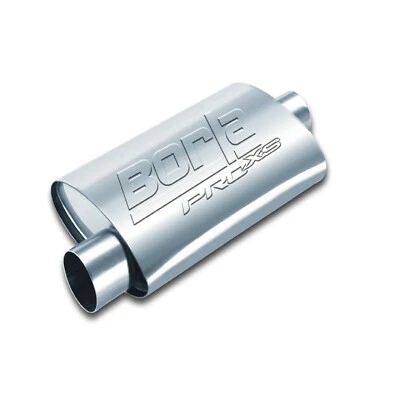 Borla ProXS Stainless Oval Reversible Muffler 2.5" Offset Inlet Center Outlet - Image 1 of 3