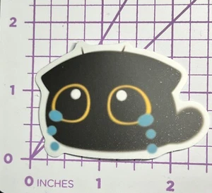 Crying Emo Kawaii Black Cat -Mystery Black Cat Vinyl Decal Sticker Bomb Top - Picture 1 of 4