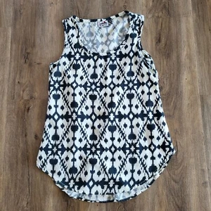 Kavu Women's Veronica Black White Print Long Tank Top Size XS Open Back Hiking - Picture 1 of 7