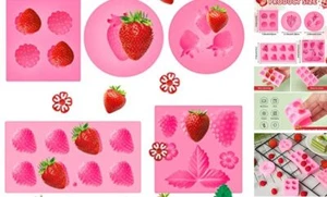 5 Pcs Strawberry Baking Mold Silicone Handmade Candy Jelly Bakeware 3D Flower  - Picture 1 of 8