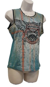 Harley Davidson rustic thunder  v ladies top shirt sleeveless new - Picture 1 of 4