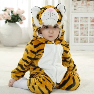 Baby Tiger Costume Rompers Kigurumi Infant Toddler Child Winter Pajamas Jumpsuit - Picture 1 of 6