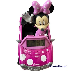 Disney Minnie Mouse Pink/ White Polka Dots Car Alarm Clock With Music/Talking - Picture 1 of 11