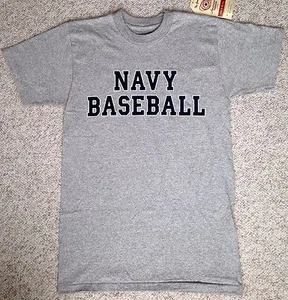 New NAVY BASEBALL T-SHIRT Premium Heavy Cotton Rayon Blend Midshipmen MENS SMALL - Picture 1 of 8