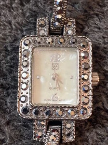 Vintage NY&C Uhr Damen Faux schwarz Strass zierliches Band läuft neue Batterie - Bild 1 von 12