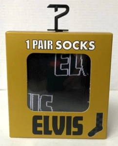 ELVIS PRESLEY Gift Box Socks- Unisex Size Officially Licensed Crew Socks - Picture 1 of 4