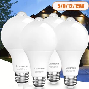 1-4Pack Motion Sensor Light Bulbs 50/90/120/150W LED Sensor Bulbs Auto On/Off US - Picture 1 of 54