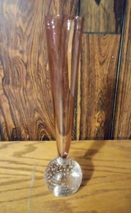 Pink Art Glass Controlled Bubble Bud Vase Paperweight - Picture 1 of 3