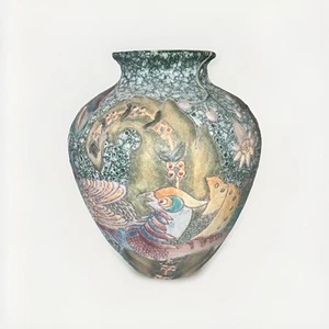 Chinesische Keramik Struktur Vase mit Vögeln Sammlerstück - Bild 1 von 8