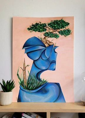 Retrato Constructivismo Geométrico A2 Naum Gabo Pintura Abstracta Bonsai Naturaleza Foto 1 de 4