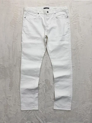 John Varvatos Jeans Pant Mens 36x34 White Bowery Slim Straight Denim Made In USA - Image 1 of 4