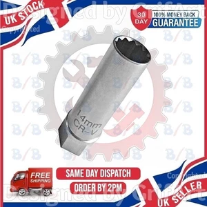 14MM SPARK PLUG SOCKET THIN WALL 12PT DEEP 3/8" DRIVE FOR BMW MINI NISSAN FORD - Picture 1 of 4