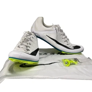 Nike Track & Field Cleats Mens SZ 14 Zoom Rival Sprint White Bright Spruce Black - Picture 1 of 9