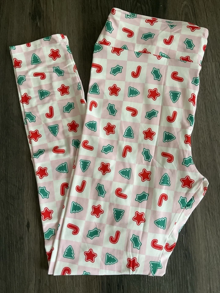LuLaRoe 2025 Warm Wishes Holiday Leggings OS One Size - As Pictured