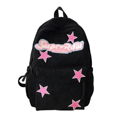 Mochila Kawaii Negra Pana Mujer Y2K Estética Esponjosa Kawaii Bolso Mochila de Día Foto 1 de 4