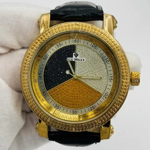 NWT Diamond Quartz Ice Maxx  w/Changeable leather bands SILVER-NEW KEEPS TIME - Picture 1 of 10