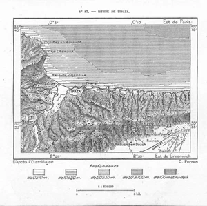 TIPAZA ( DZ ) CARTE GEOGRAPHIQUE/ TOMBEAU DE LA CHRÉTIENNE / GRAVURE 1886 - Imagen 1 de 2