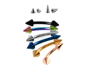 Piercing de joyería de cejas con espiga de titanio barra curva de color, barra doblada - Imagen 1 de 7