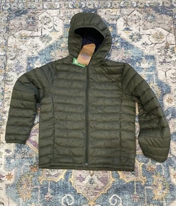 Gap Kids L SIZE 10 Puffer Jacket Olive Green Lightweight Hood - Picture 1 of 6
