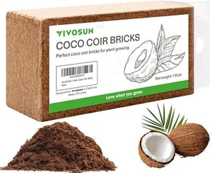 VIVOSUN Coco Coir Brick,100% Natural Organic Compressed Coconut Coir Fiber - Picture 1 of 5