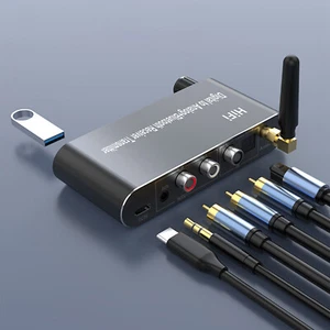 Bluetooth 5.1 3.5mm Receiver Audio Converter DAC Digital Optical To Analog RCA - Picture 1 of 13