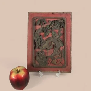 Antike chinesische geschnitzte Holzplatte - Bild 1 von 5