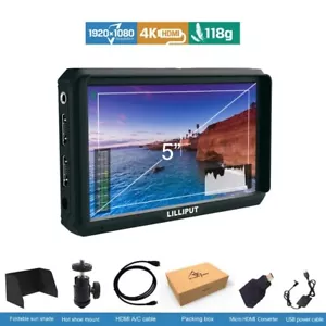 Lilliput A5 4K HDMI IPS 1920x1080 Camera Field Monitor 5inch HD Display Monitor - Picture 1 of 7