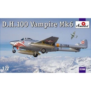 Amodel 72208 Plastik Modellflugzeug Bausatz 1:72 D.H.100 Vampire Mk6 RAF Düsenjäger - Bild 1 von 24