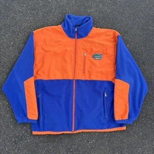 Vtg Genuine Stuff Fleece Jacket Florida Gators Zip Up Sweatshirt Blue Orange 2XL - Picture 1 of 5