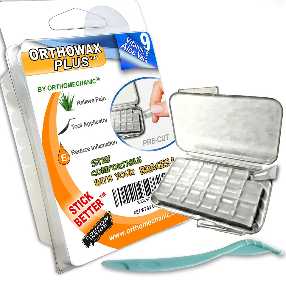 NOVO! - CERA ORTODÔNTICA - AGORA PRÉ-CORTADA - ORTHOWAX PLUS ™ - ALOEVERA - VITAMINA E - Imagem 1 de 4