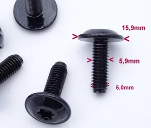 12x screws bumper mounting universal retaining screws M6 F6 black 493 - Picture 1 of 5