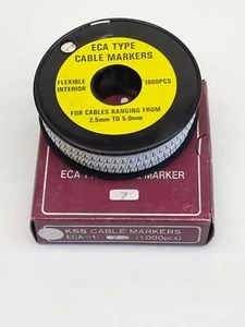 1000 x KSS ECA Type Cable Marker ECA-I ECA-1 Chevron Cut 12-18 AWG Number 7 - Picture 1 of 4