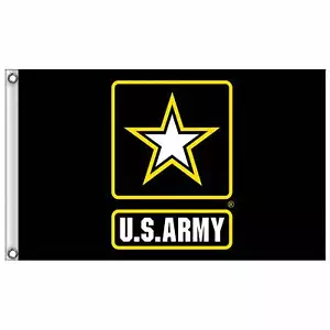 BANDIERA LOGO STELLA ESERCITO UNITO - USA Patriotic Army Premium Biker Flag - 3 piedi x 5 piedi - Foto 1 di 1