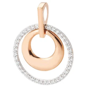 Pendentif Ø 17,3mm 585 or Blanc/Rouge Bicolore Avec 38 Diamants 0,247Ct. W-Si - Picture 1 of 2
