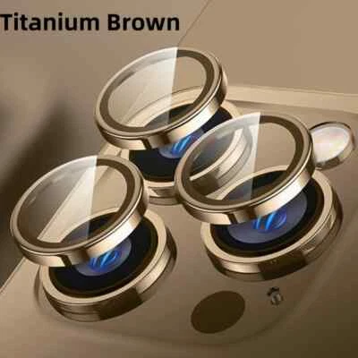 Protector de cámara de metal para iPhone 16 15 Pro Max lente de aleación HD 9H tapa de anillo de vidrio Foto 1 de 4