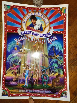 Circus Fliegenpilz Plakat Zirkus unter Wasser Tour 1992 Cirque Circo Gaston Pipo - Bild 1 von 4